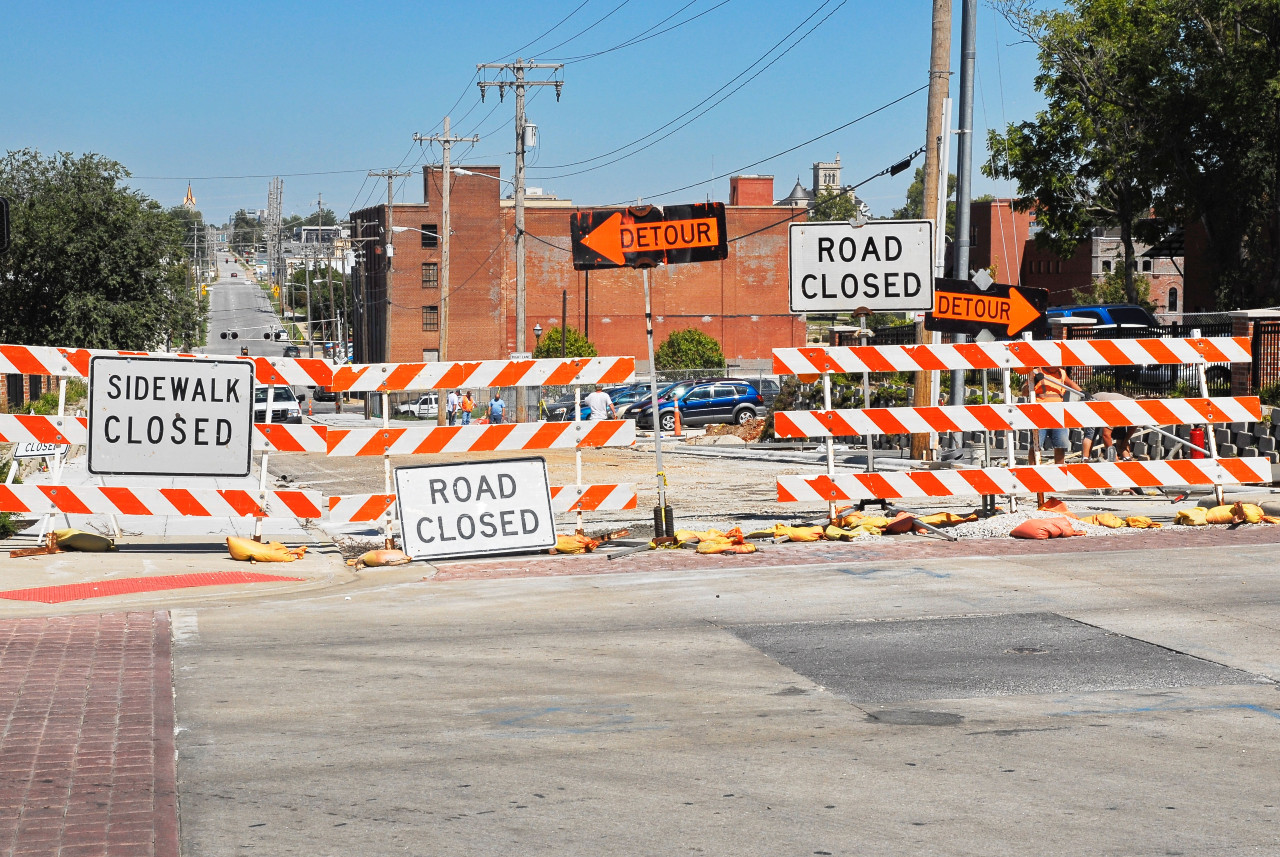 Road cloased construction