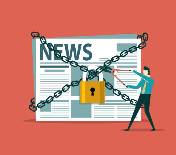 newspapers with metal chain, Freedom of the press