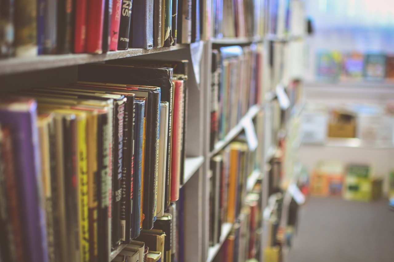 library shelves